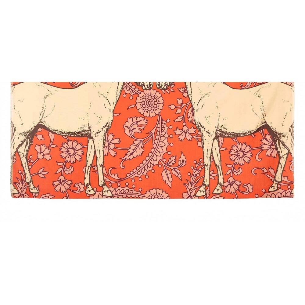 NEW THOMAS PAUL women's equus ditsy floral voile shawl in orange